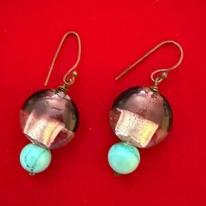 Elegant Turquoise and Bronze Earrings